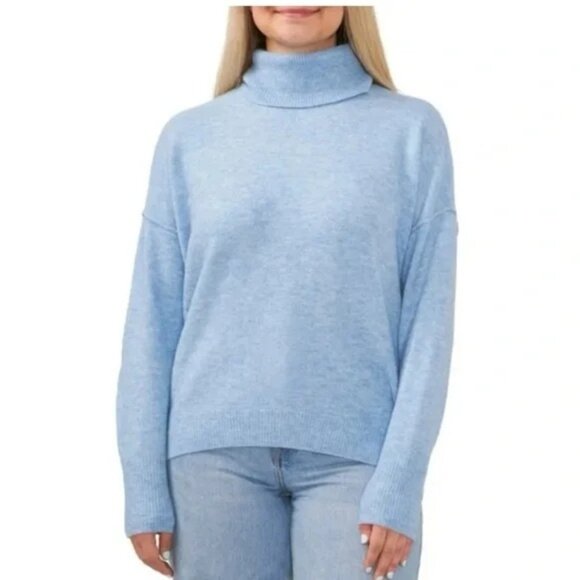 Vince Camuto Womens Baby Blue Turtleneck Sweater Pullover Cozy Stretchy - Picture 1 of 8
